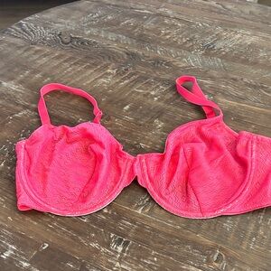 💕💕Victoria's Secret UNLINED DEMI Hot Pink Lace Bra 38 DD💕💕